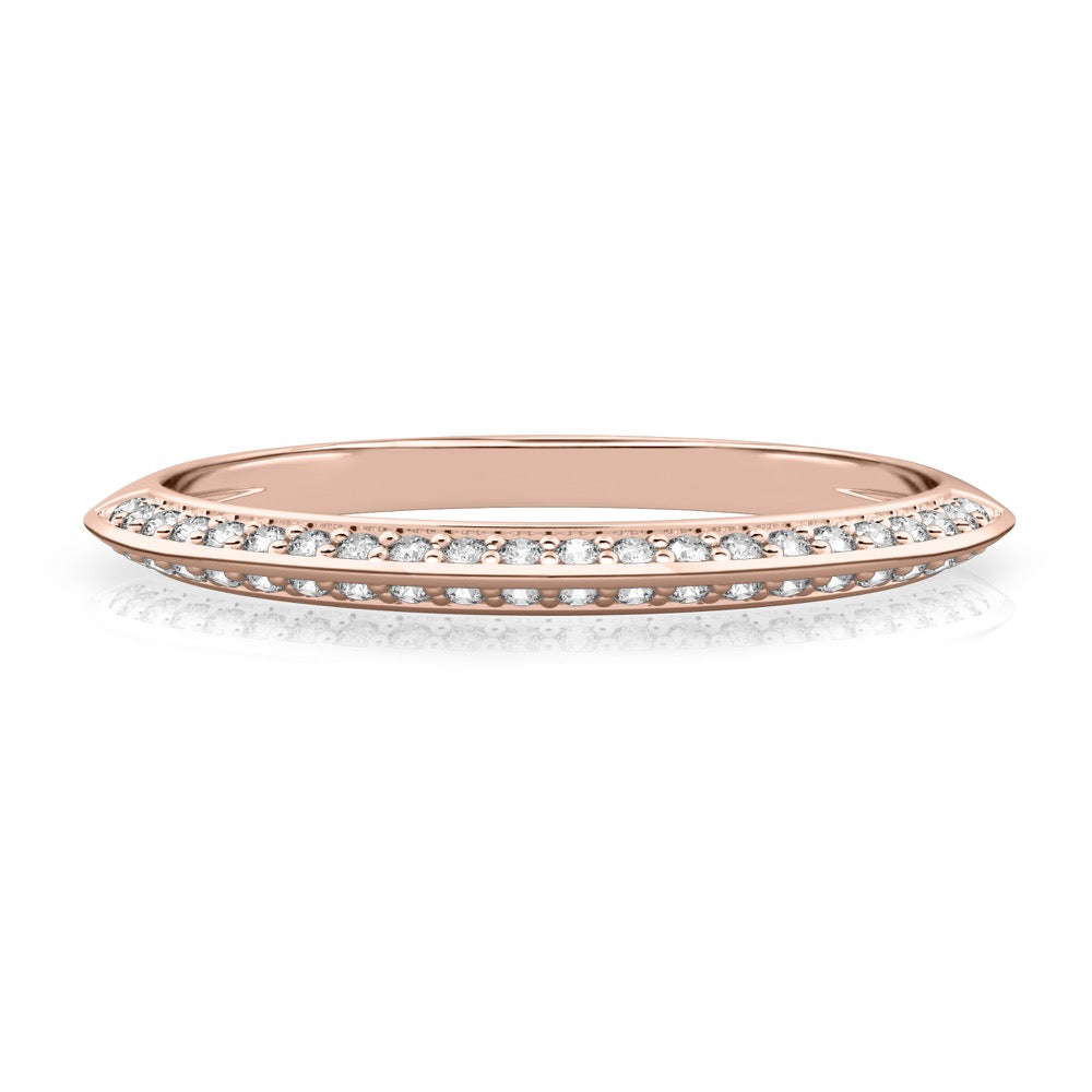 Charu Band Knife Edge Wedding Band with Diamonds