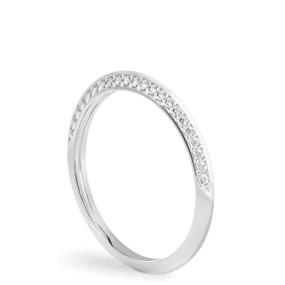 Charu Band Knife Edge Wedding Band with Diamonds