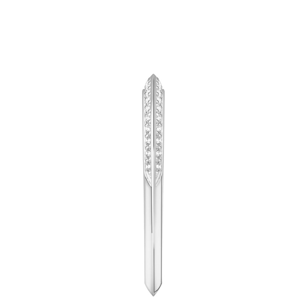 Charu Band Knife Edge Wedding Band with Diamonds