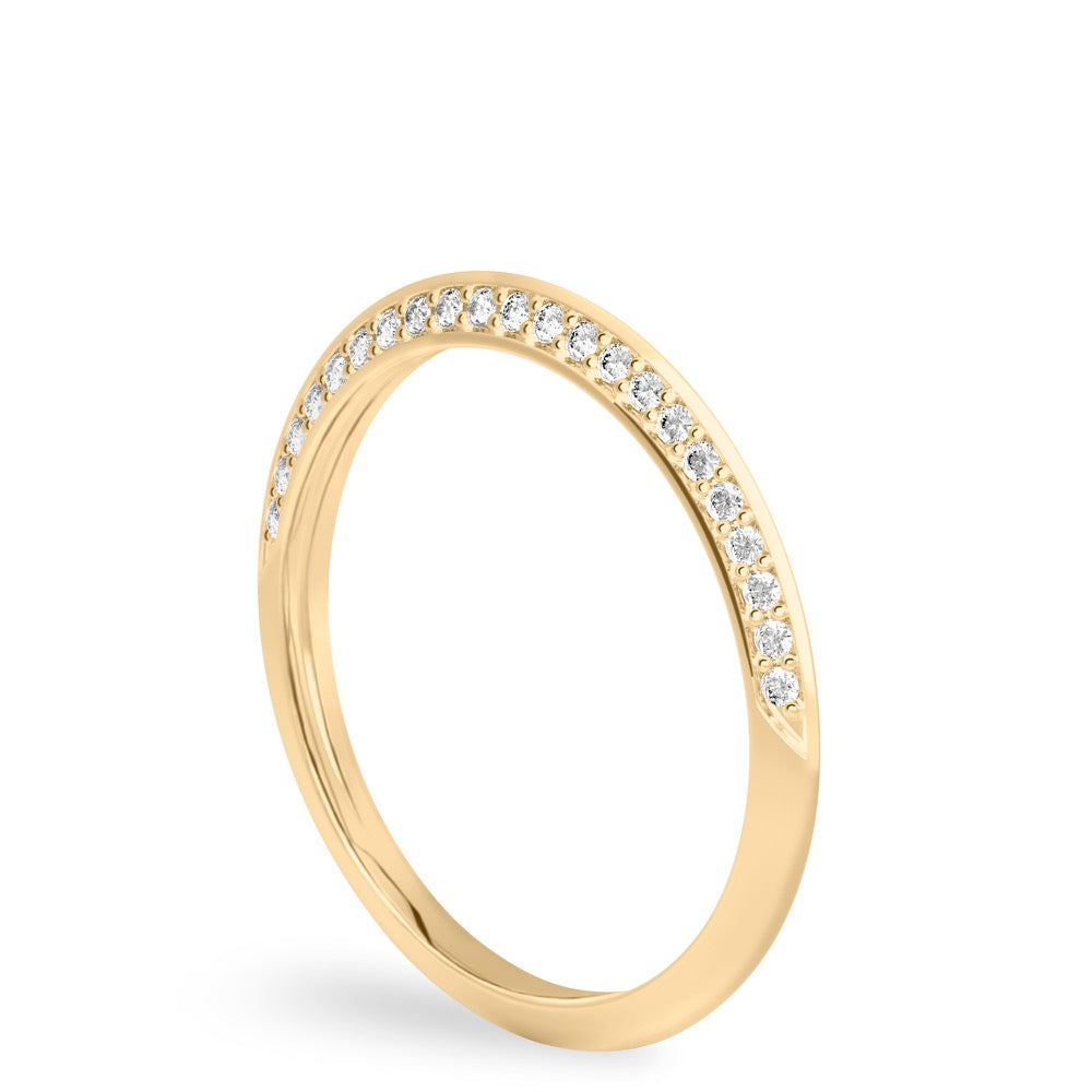 Charu Band Knife Edge Wedding Band with Diamonds