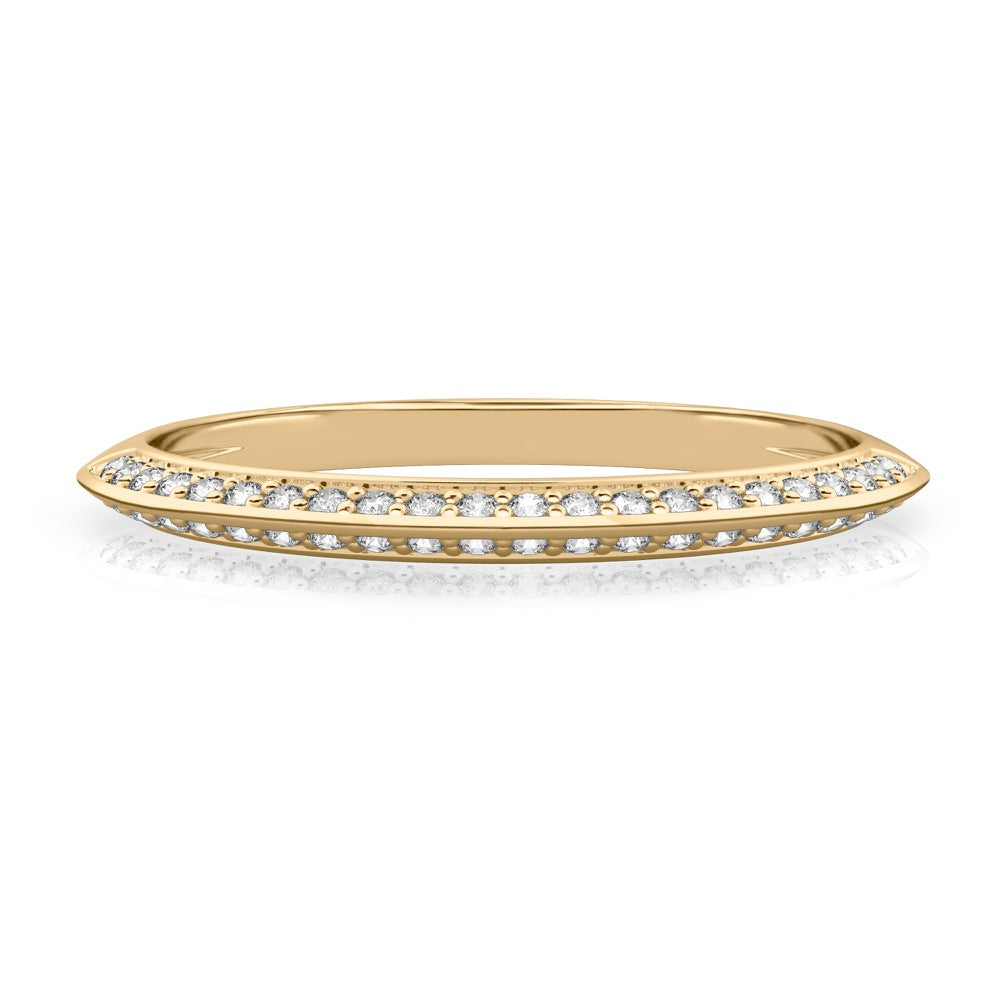 Charu Band Knife Edge Wedding Band with Diamonds