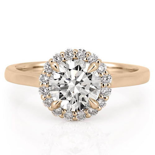 Aspen Leaf Halo Engagement Ring