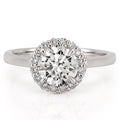 Aspen Leaf Halo Engagement Ring
