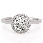 Aspen Leaf Halo Engagement Ring
