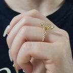 Lynn Marquise and Round Diamond Ring