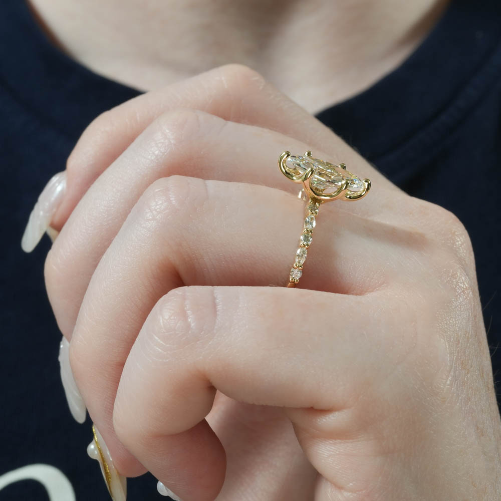 Lynn Marquise and Round Diamond Ring