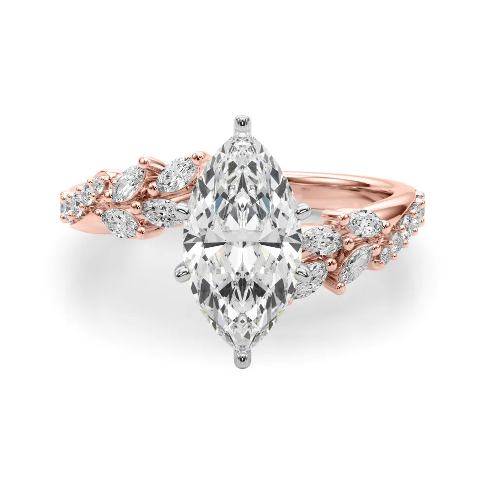 Faye Bypass Nature Inspired Engagement Ring