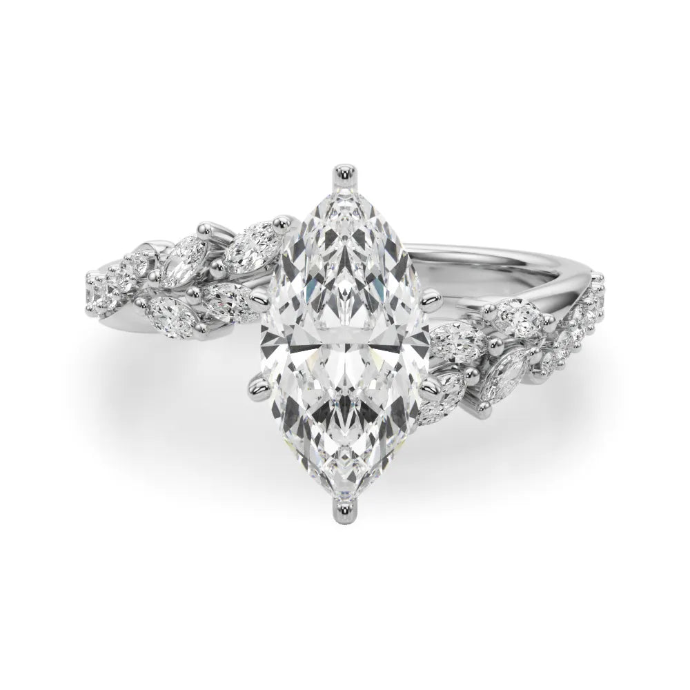 Faye Bypass Nature Inspired Engagement Ring