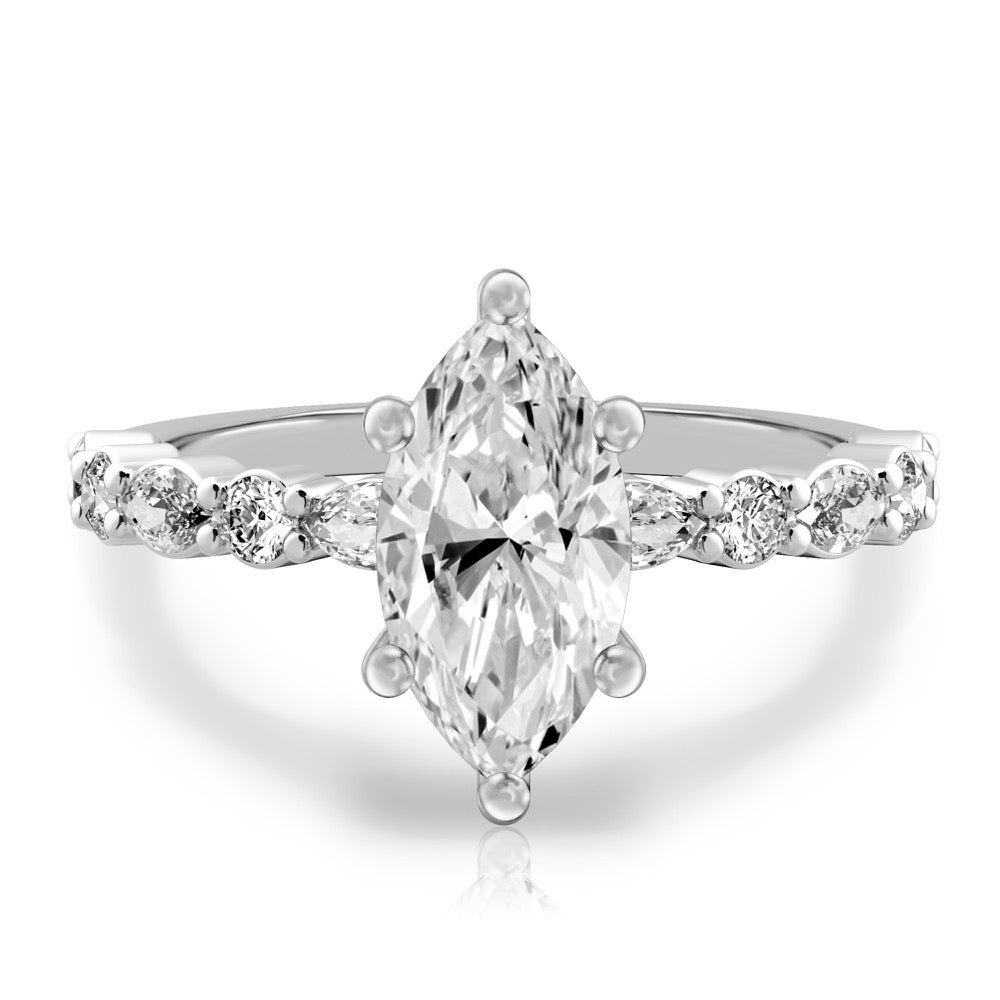 Clara Hidden Halo Marquise & Round Ring