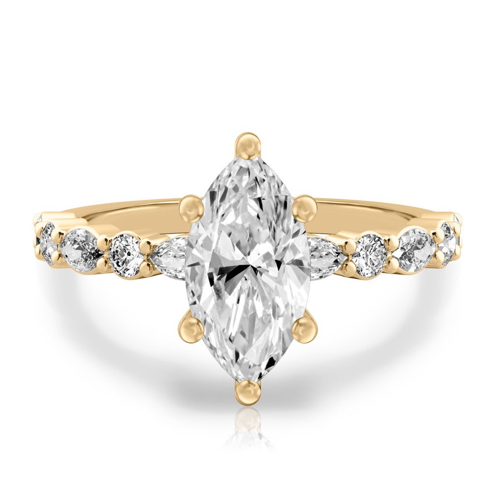 Clara Hidden Halo Marquise & Round Ring
