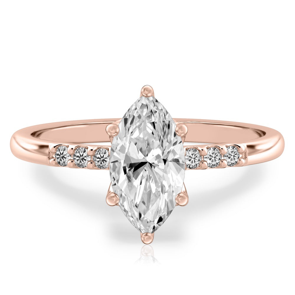 Audrey Six Diamond Pave Engagement Ring