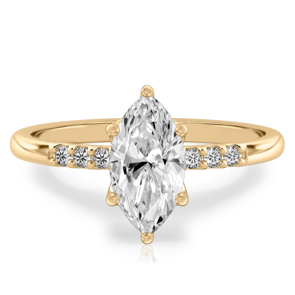 Audrey Six Diamond Pave Engagement Ring