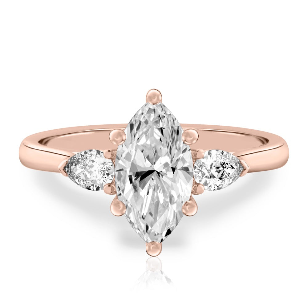 Maya Pear Side Stone Engagement Ring