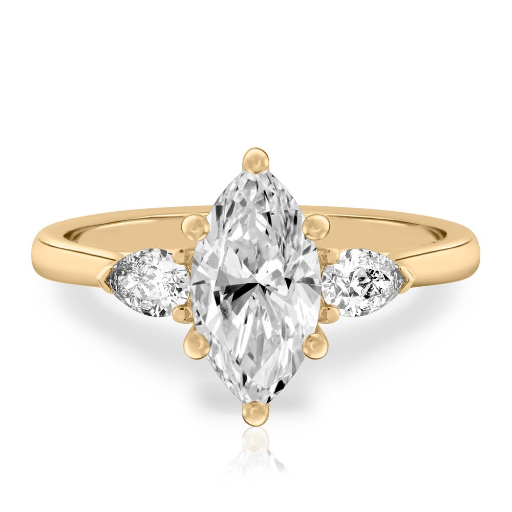 Maya Pear Side Stone Engagement Ring