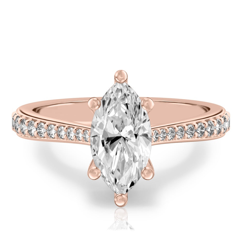 Talia Delicate Cathedral Ring with Side Stones