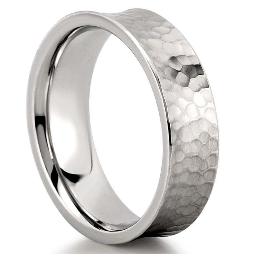 David Hammered Wedding Band