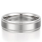 Kai Men's Milgrain and Satin Finish Band