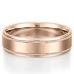 Kai Men's Milgrain and Satin Finish Band