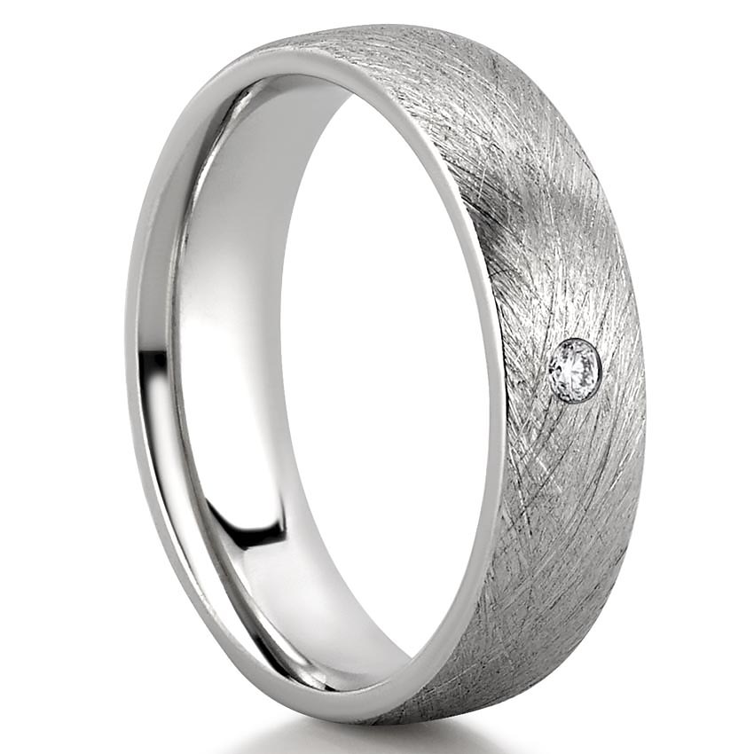 Mandela Men's Comfort Fit Diamond Vintage Band