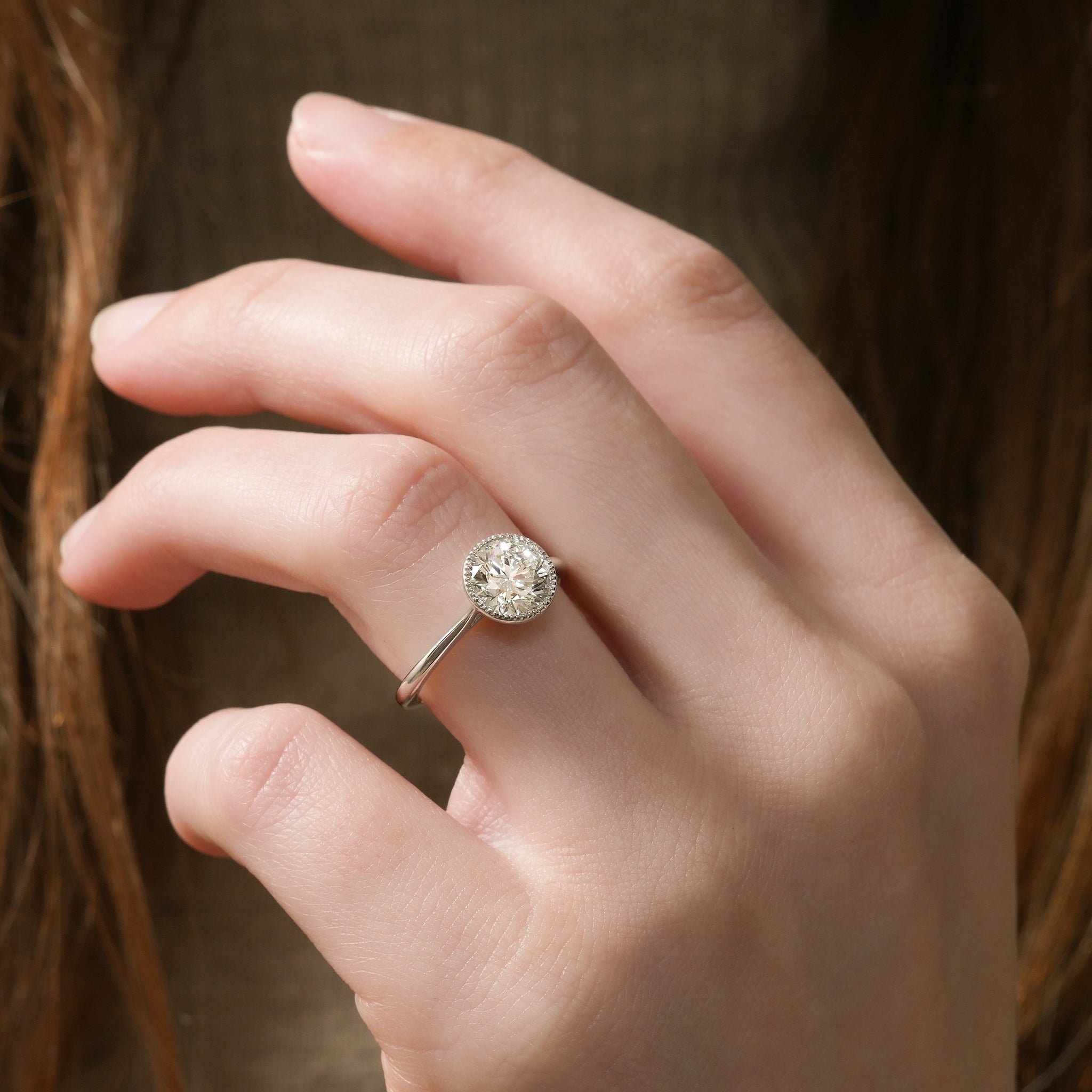 Callan Milgrain Bezel Engagement Ring