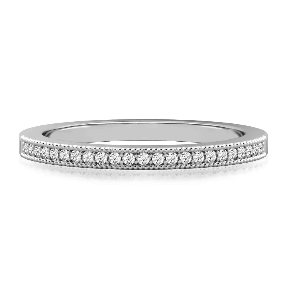Lalana Band Milgrain Diamond Wedding Band