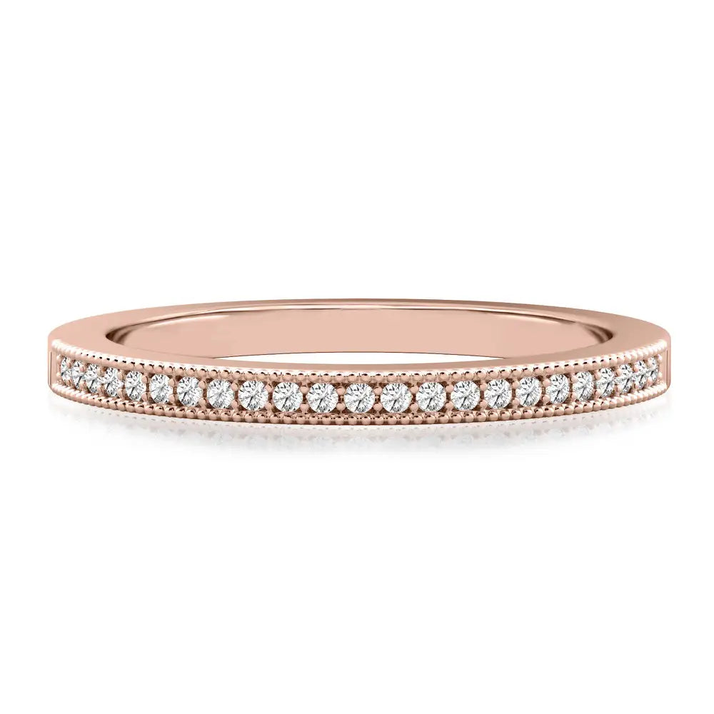 Lalana Band Milgrain Diamond Wedding Band