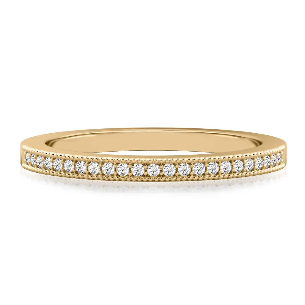 Lalana Band Milgrain Diamond Wedding Band