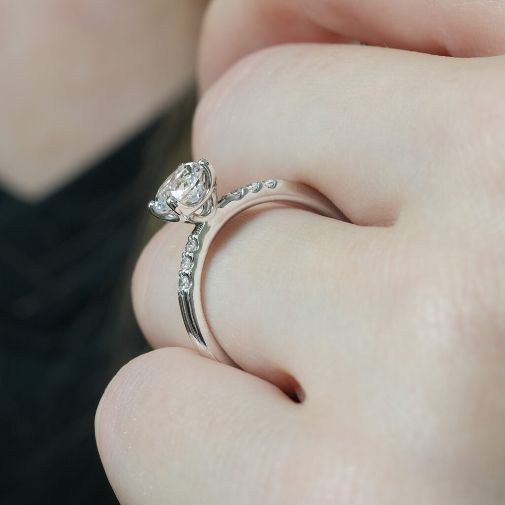 Audrey Six Diamond Pave Engagement Ring