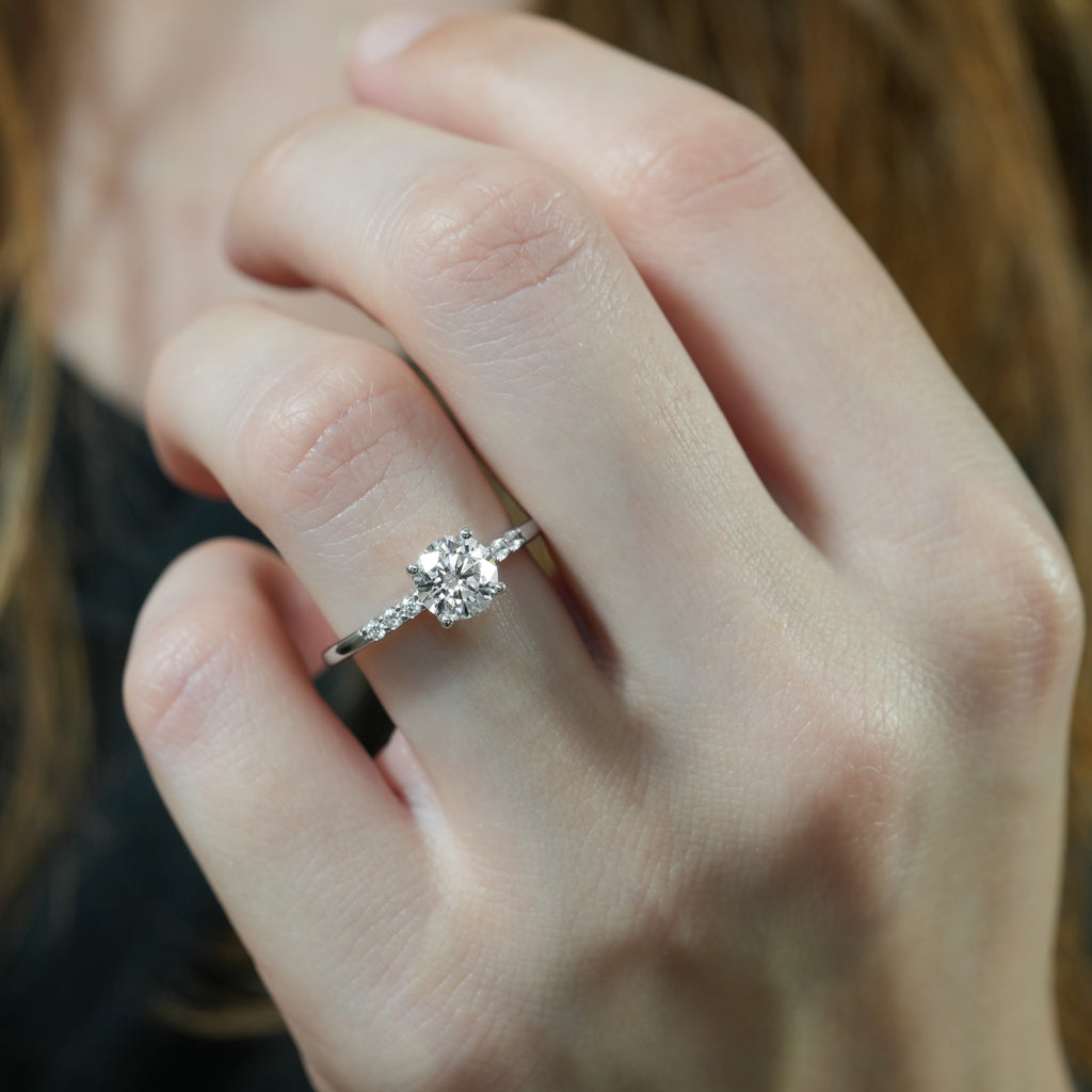 Audrey Six Diamond Pave Engagement Ring