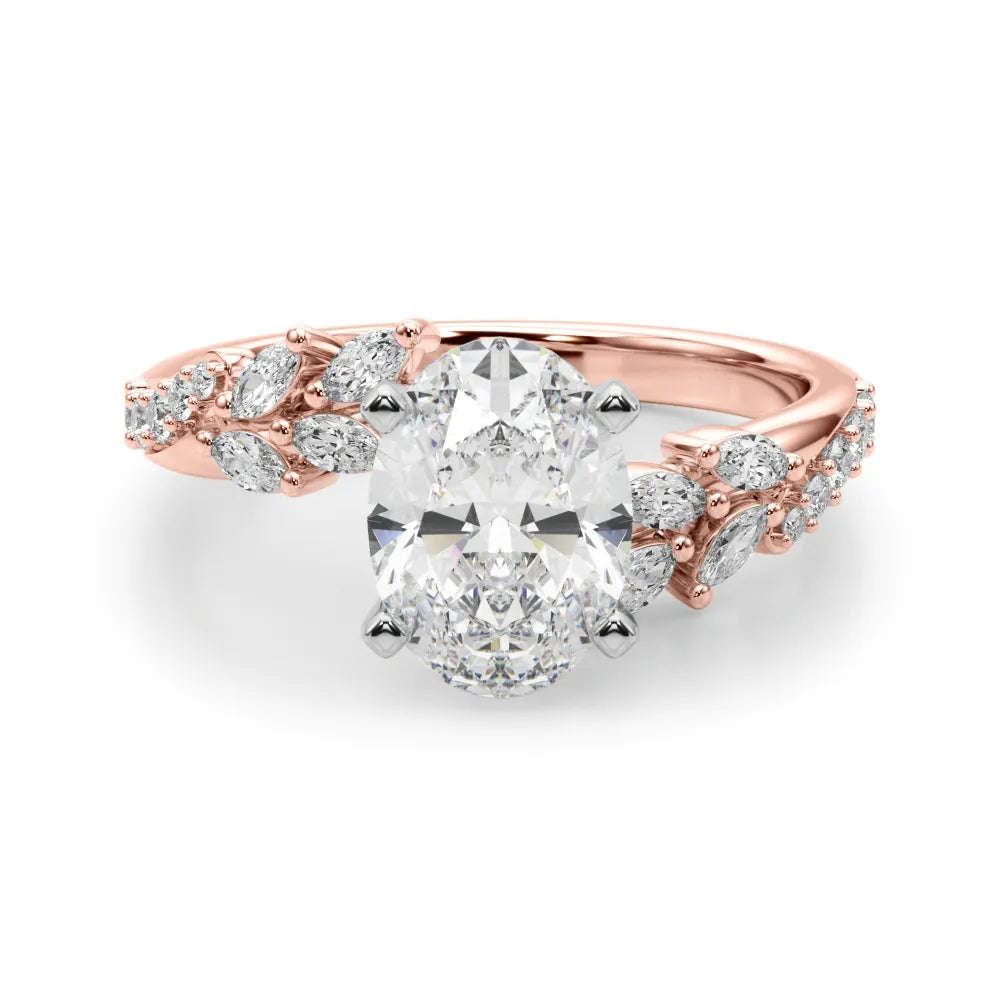 Faye Bypass Nature Inspired Engagement Ring