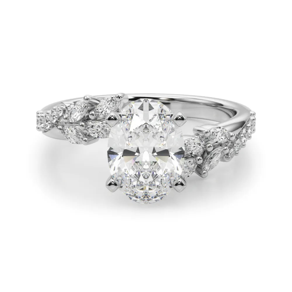 Faye Bypass Nature Inspired Engagement Ring