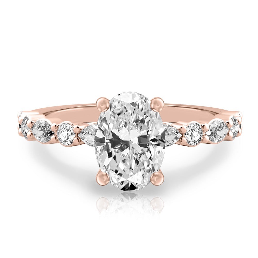 Clara Hidden Halo Marquise & Round Ring