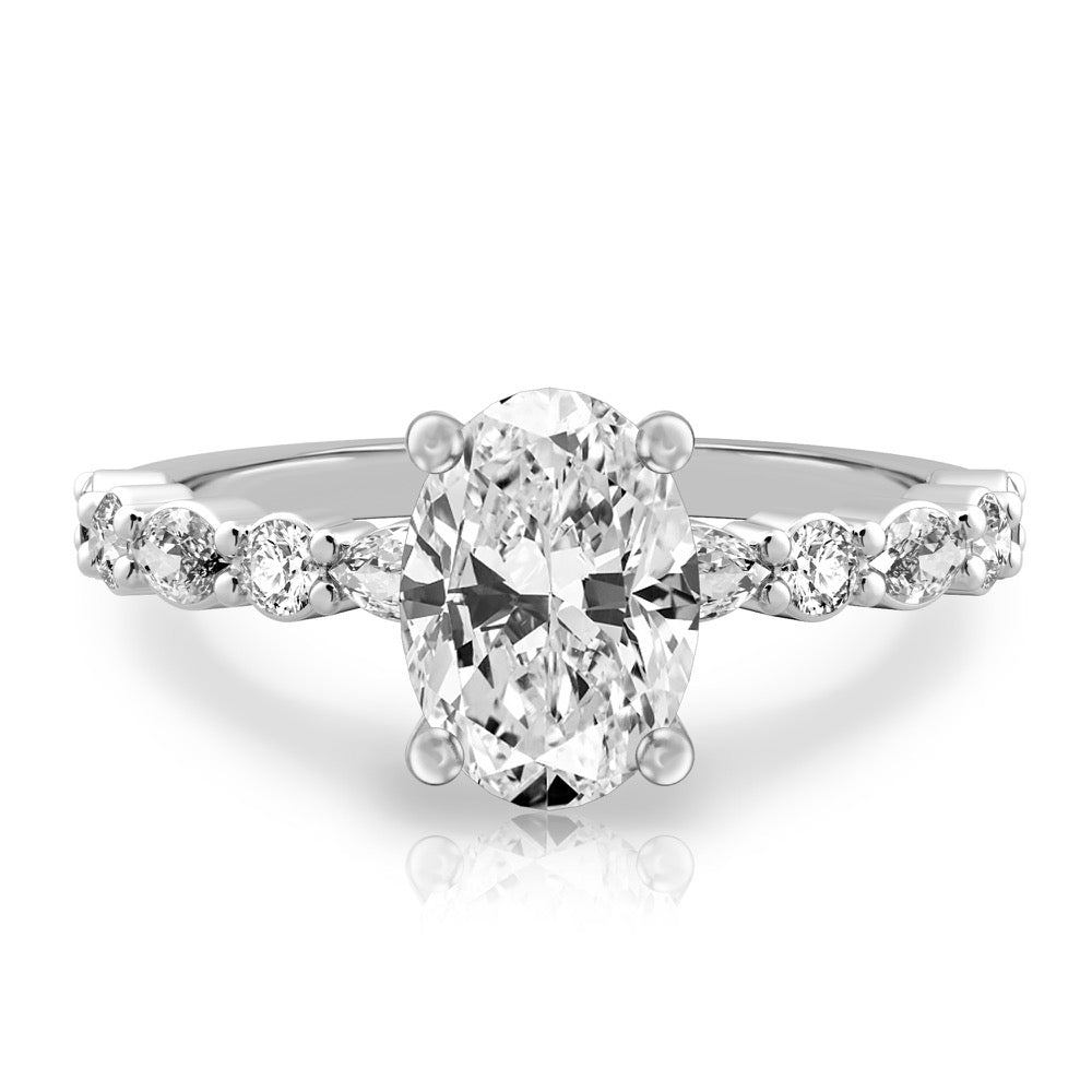 Clara Hidden Halo Marquise & Round Ring