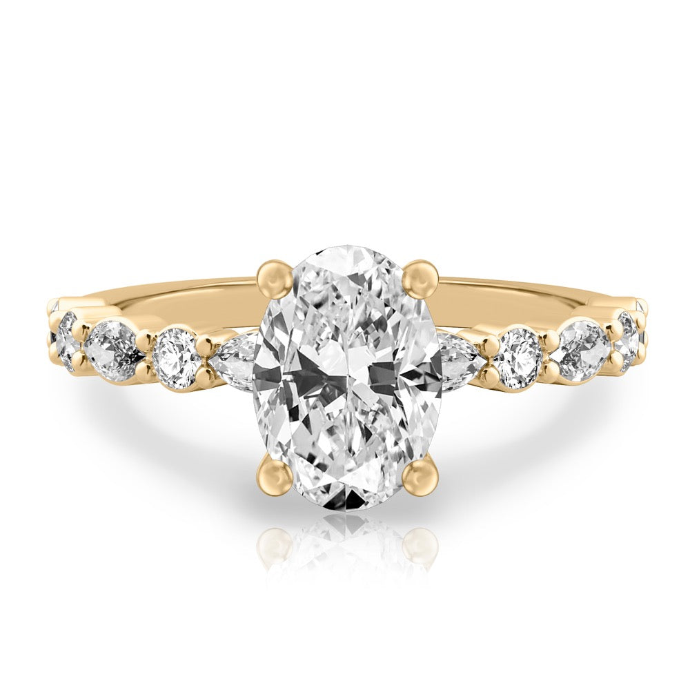 Clara Hidden Halo Marquise & Round Ring