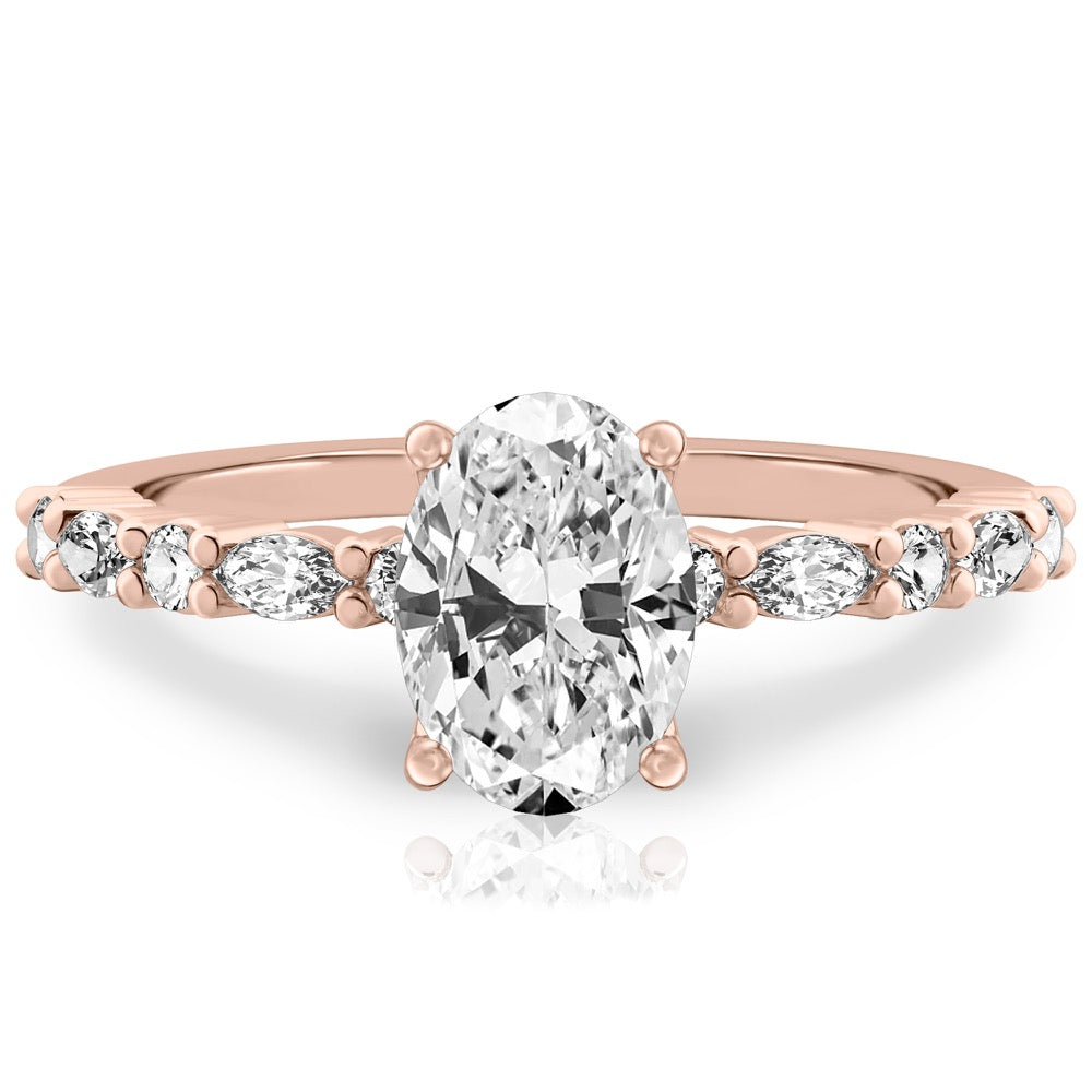 Lynn Marquise and Round Diamond Ring