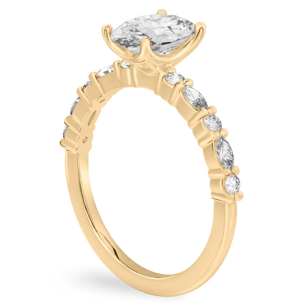 Lynn Marquise and Round Diamond Ring