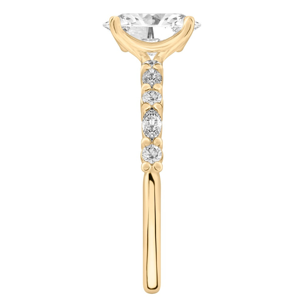 Lynn Marquise and Round Diamond Ring