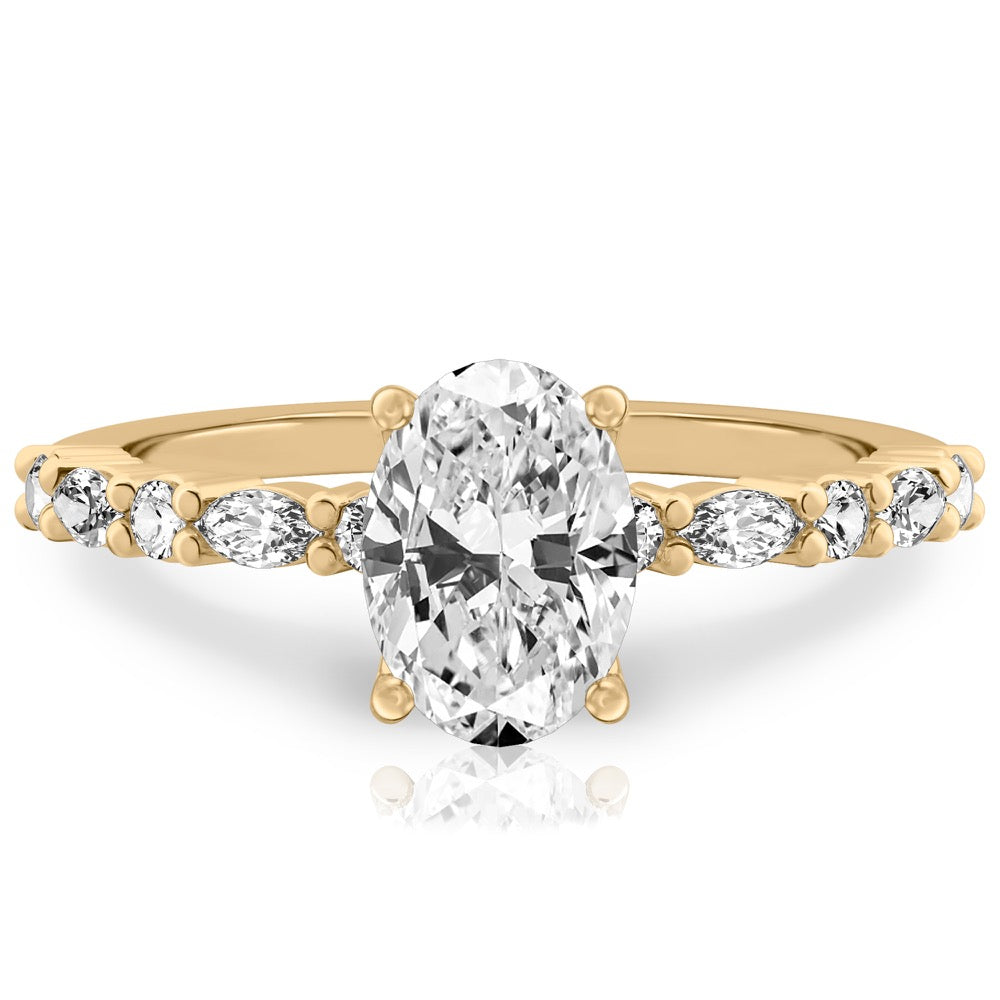 Lynn Marquise and Round Diamond Ring
