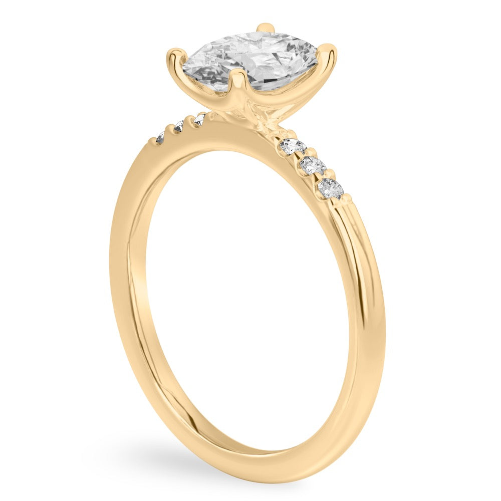 Audrey Six Diamond Pave Engagement Ring