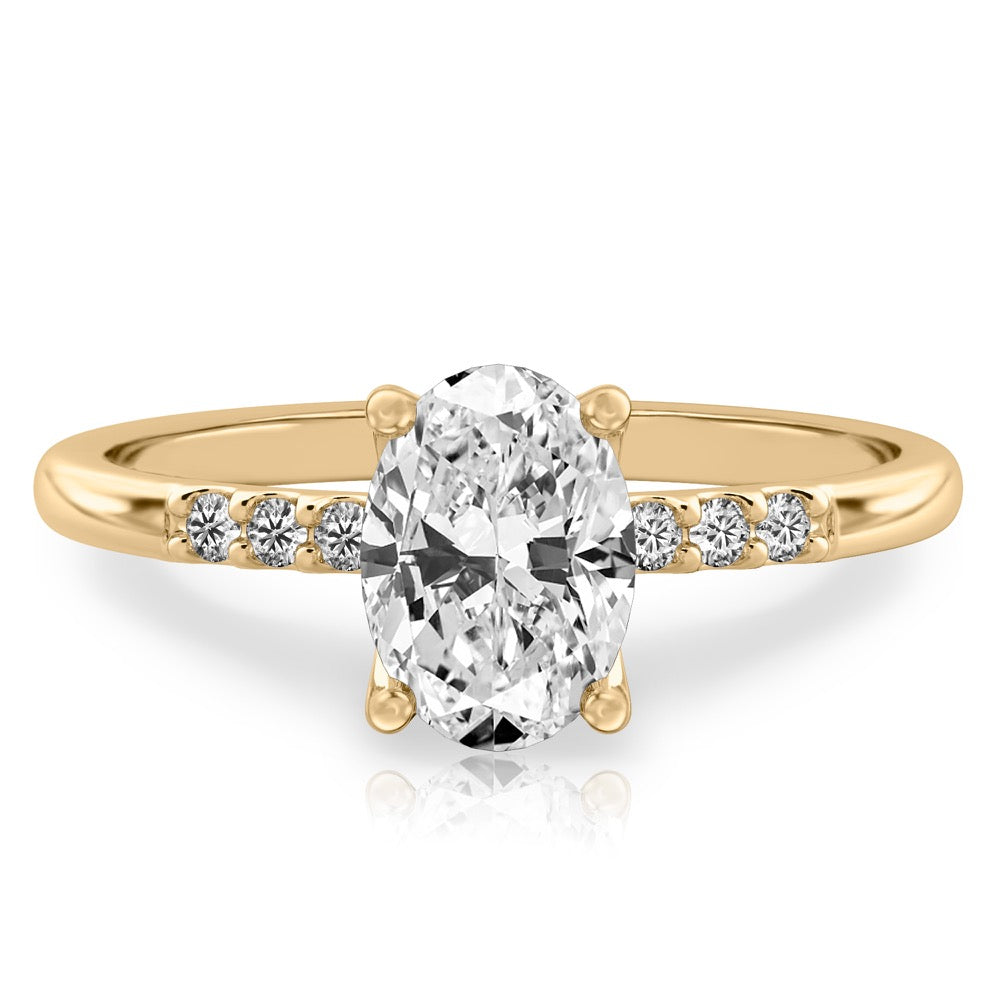 Audrey Six Diamond Pave Engagement Ring
