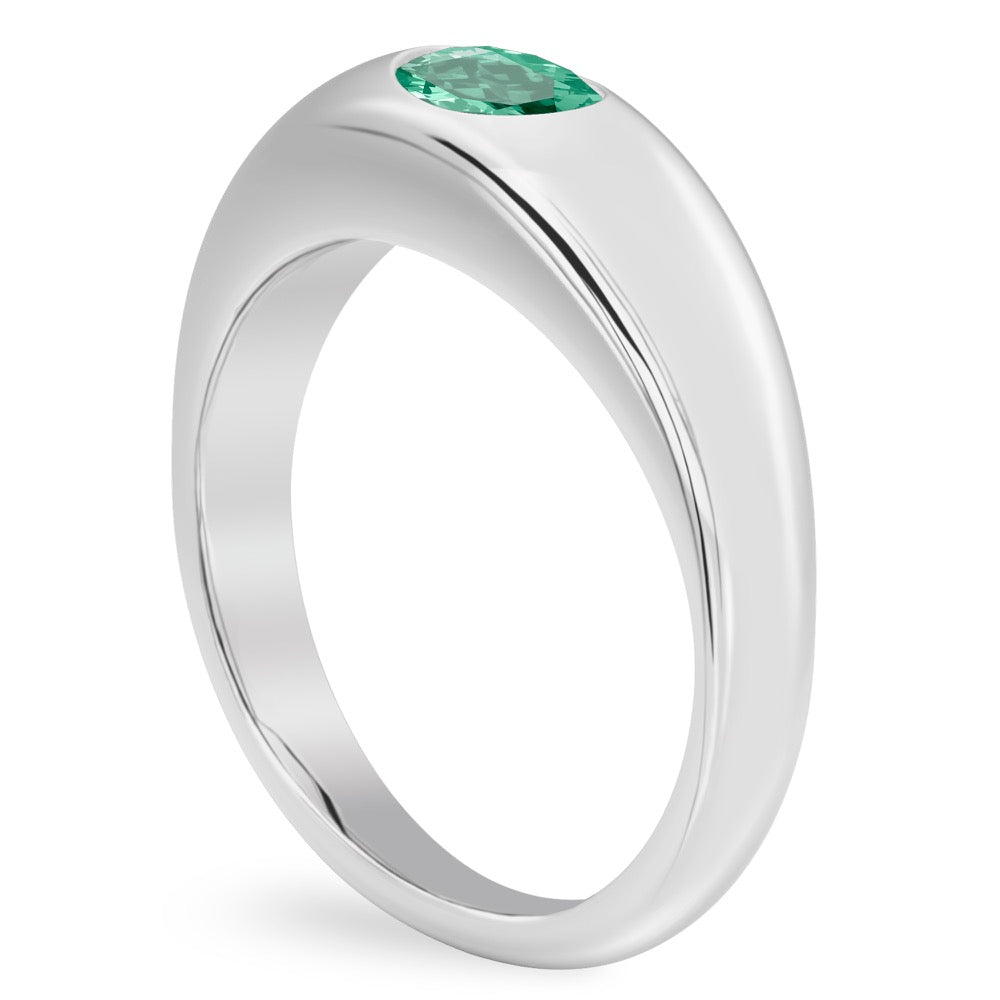 Green Sapphire Dome Ring