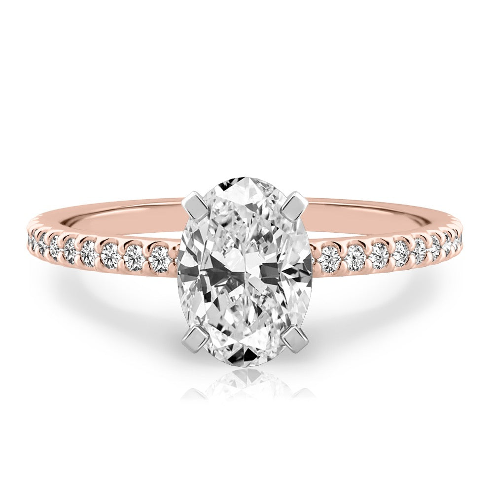 Diana Dainty Engagement Ring with Diamond Band