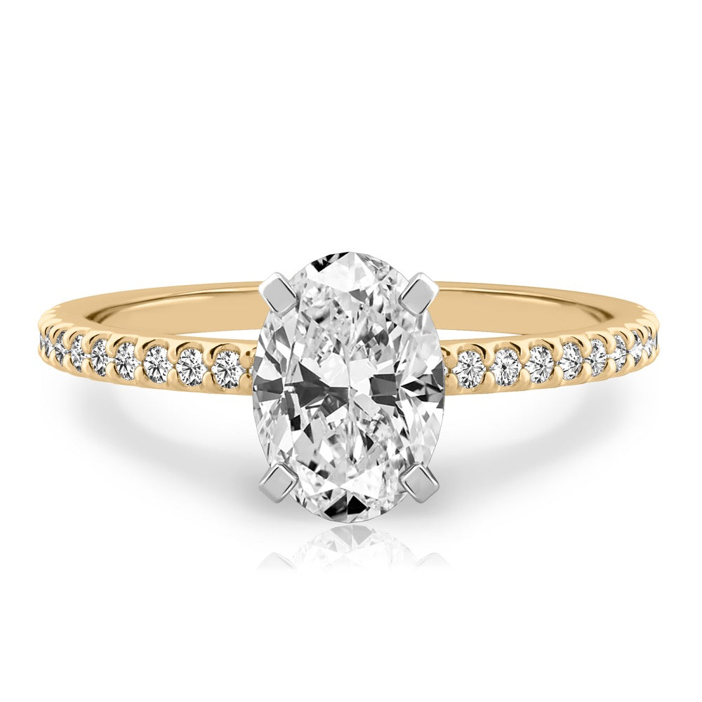 Diana Dainty Engagement Ring with Diamond Band