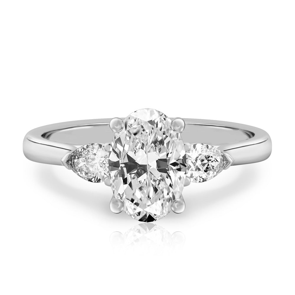 Maya Pear Side Stone Engagement Ring