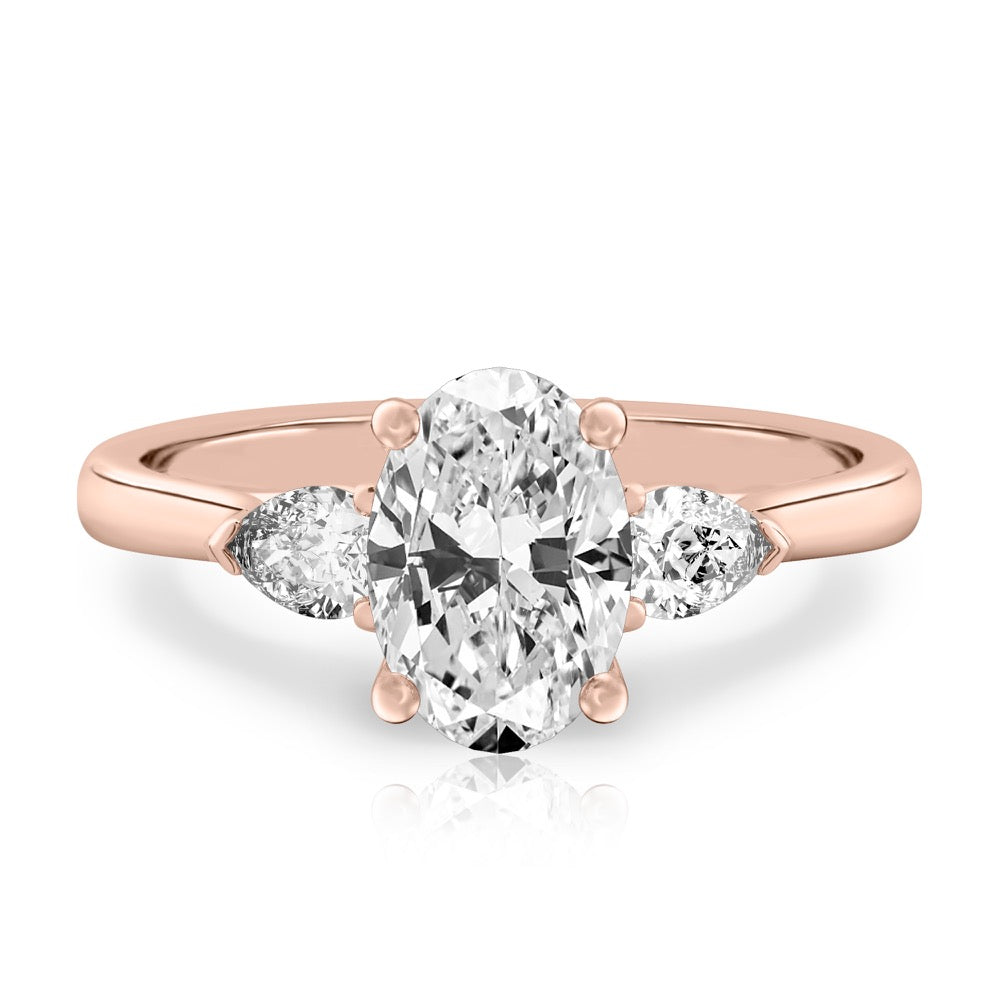 Maya Pear Side Stone Engagement Ring