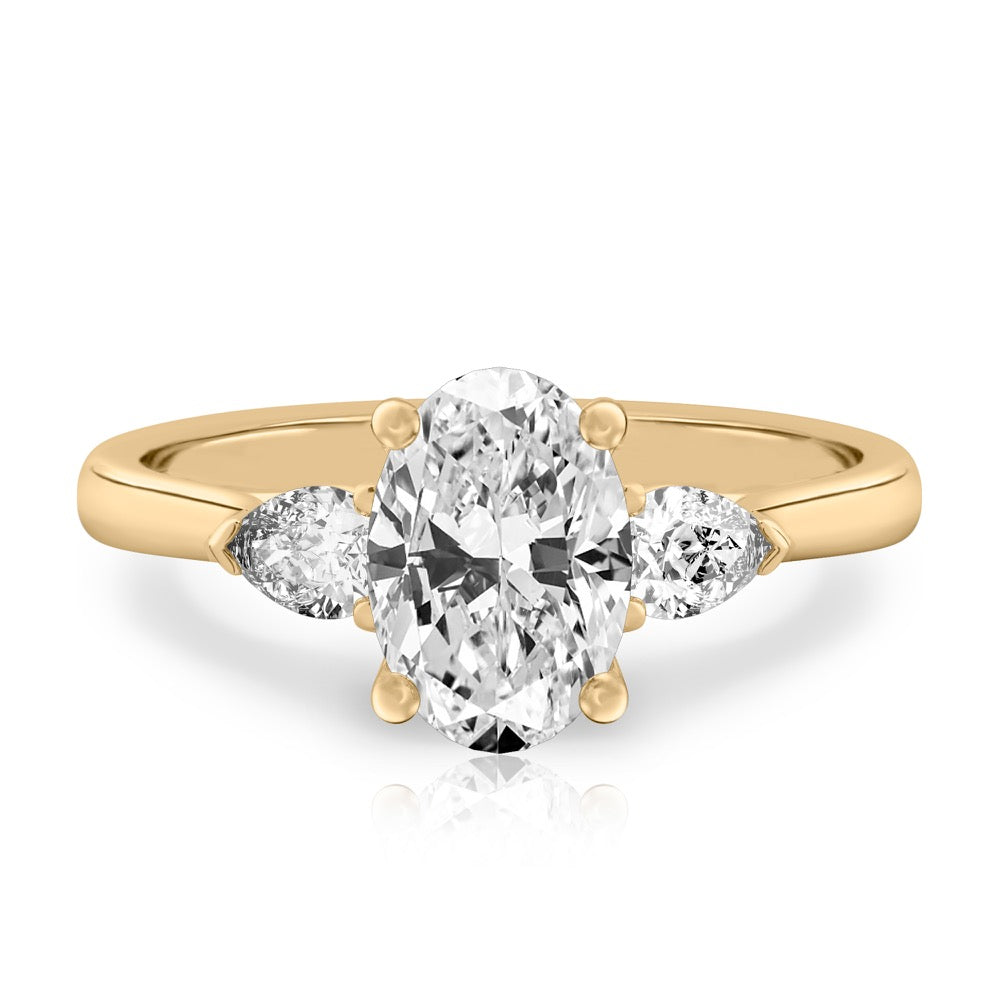 Maya Pear Side Stone Engagement Ring