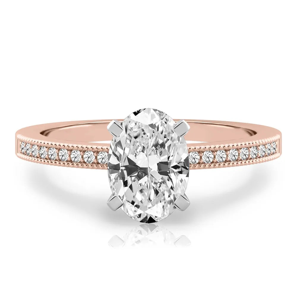 Lalana Petite Milgrain Engagement Ring