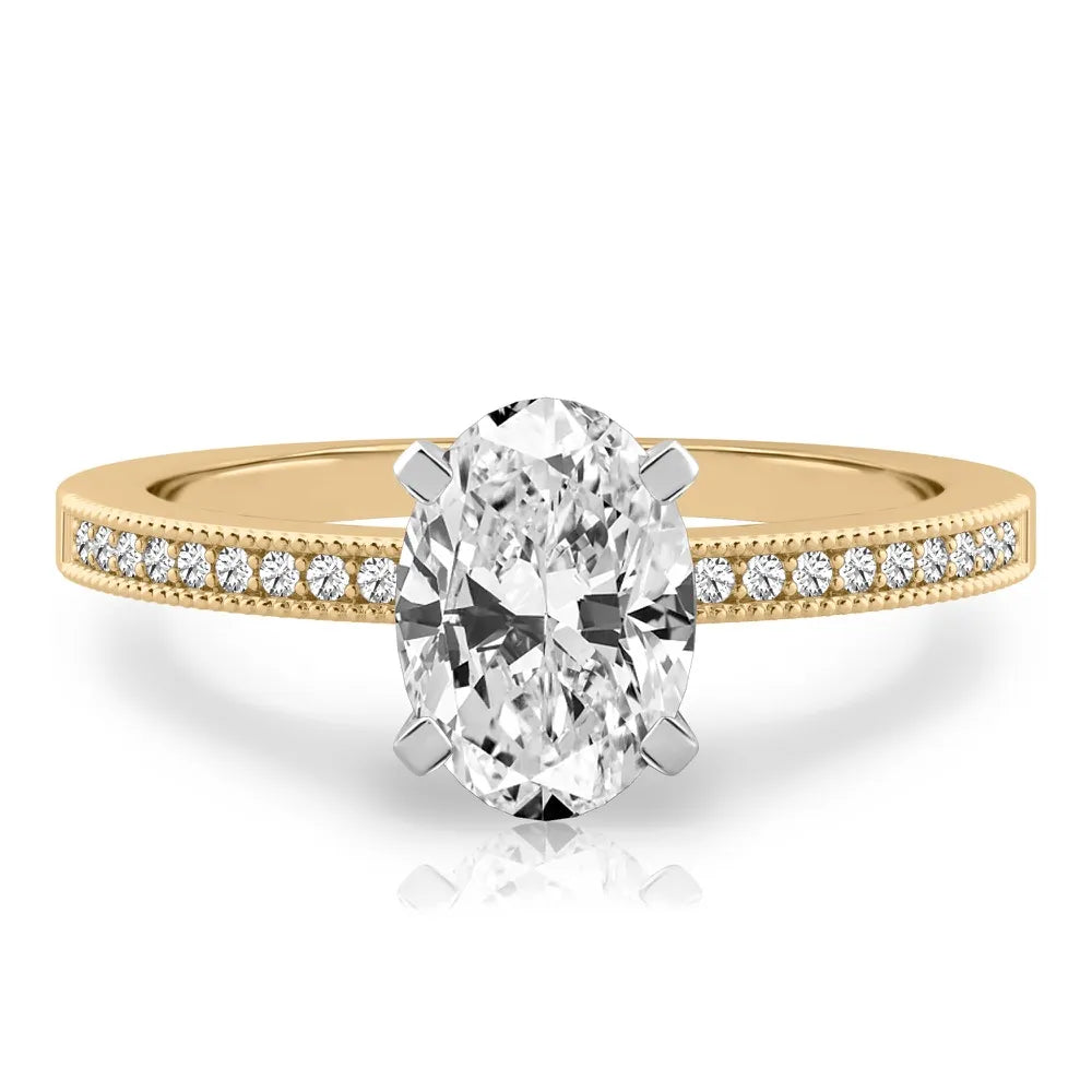 Lalana Petite Milgrain Engagement Ring