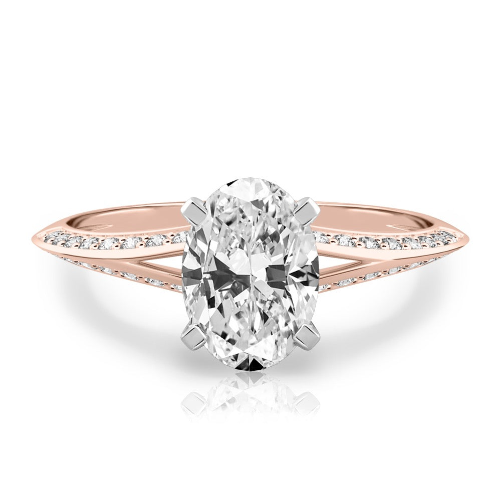 Charu Split Shank Knife Edge Pave Diamond Ring