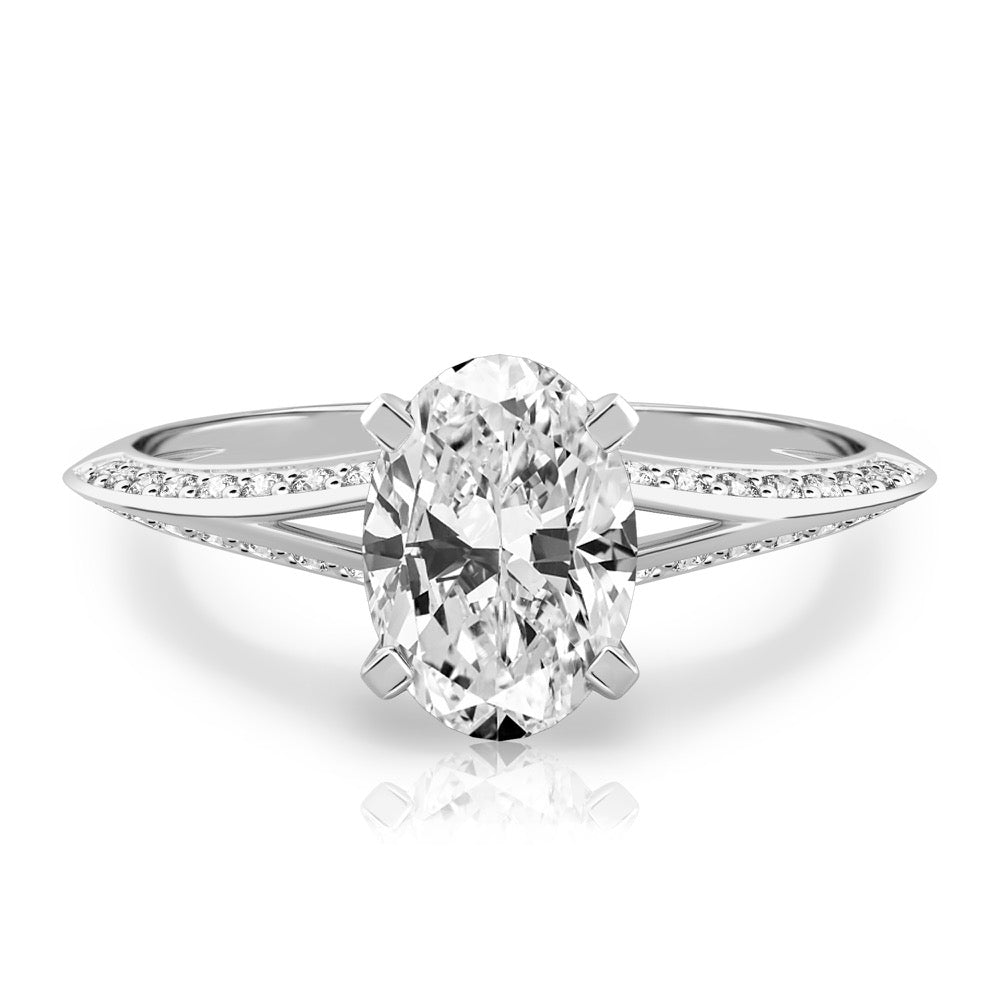 Charu Split Shank Knife Edge Pave Diamond Ring